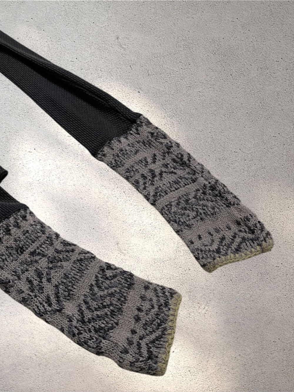 Free People Black Thermal Henley Patterned Cuffs | Indie Sleaze Y2K - Picture 6 of 7